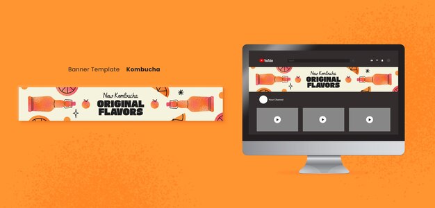 PSD gratuito progettazione del modello kombucha