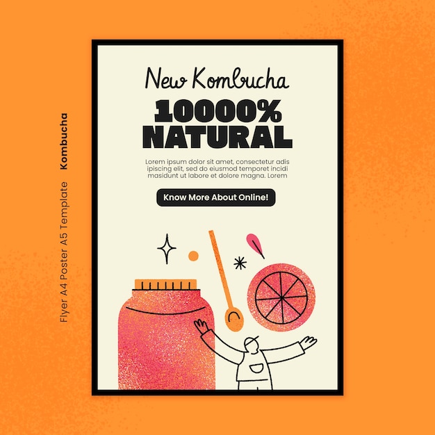 Free PSD kombucha template design