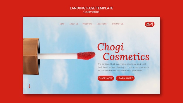 Free PSD korean beauty cosmetics landing page template