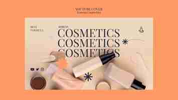 Free PSD korean beauty and skincare youtube cover template