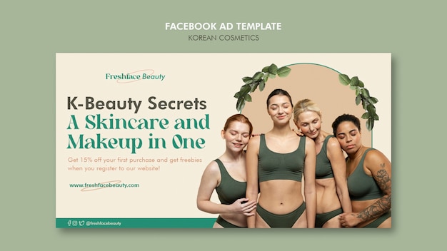 Free PSD korean cosmetics facebook template