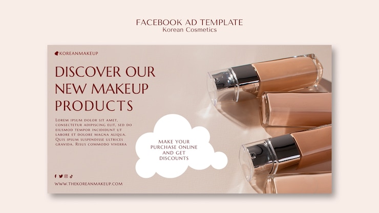मुफ़्त PSD korean cosmetics facebook template