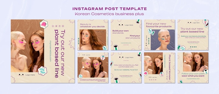 무료 PSD 한국 화장품 instagram 게시물 템플릿