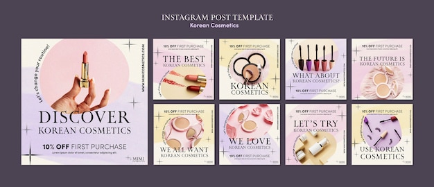 PSD gratuito post di instagram sui cosmetici coreani