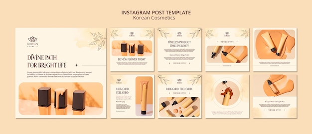 PSD gratuito post di instagram sui cosmetici coreani