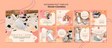 Free PSD korean cosmetics instagram posts