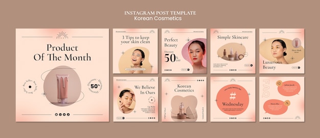 Post di Instagram sui cosmetici coreani
