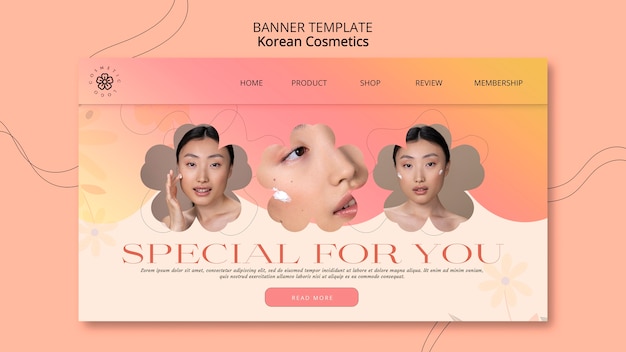 Free PSD korean cosmetics landing page template