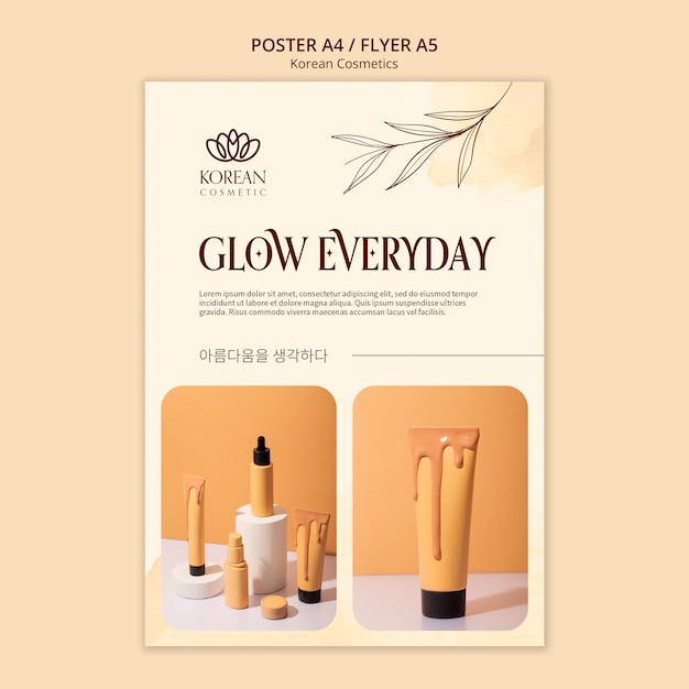 Free PSD korean cosmetics poster template