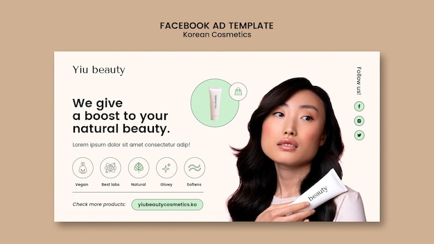 PSD gratuito design del modello di cosmetici coreani