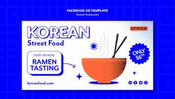 PSD gratuito modello di facebook del ristorante di cucina coreana