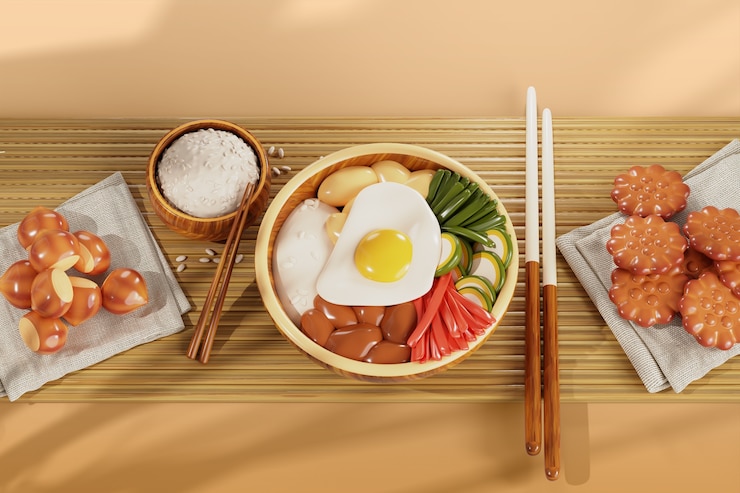 無料PSD 韓国料理 静物