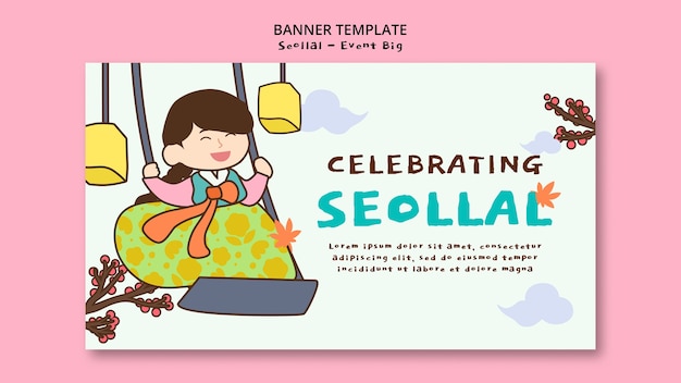 Free PSD korean new year celebration banner template