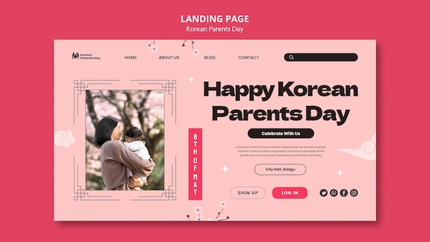 Korean parent's day  landing page template