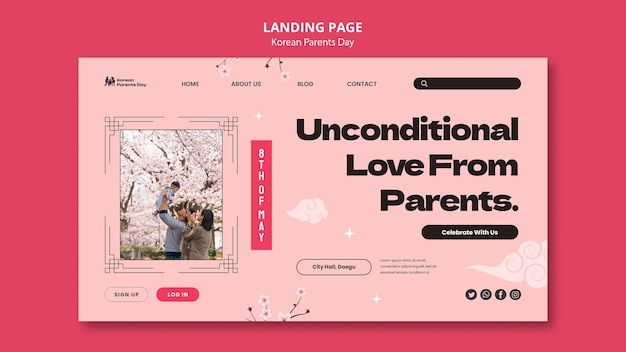 Free PSD korean parent's day  landing page template