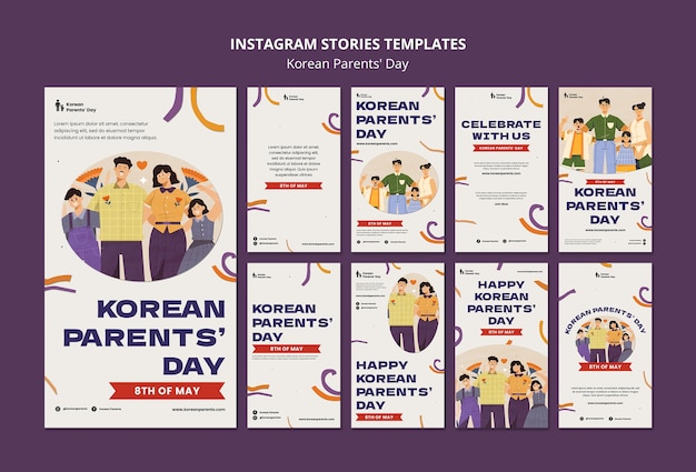 Free PSD korean parent's day template design