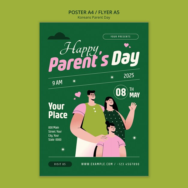 korean parents day celebration poster template