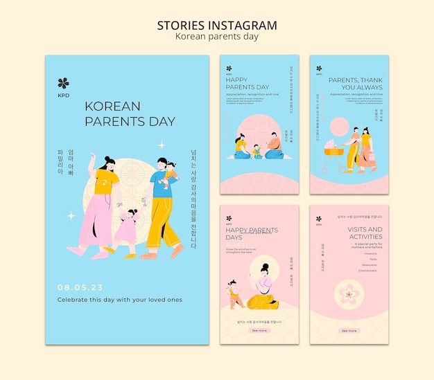 Free PSD korean parents day instagram stories template