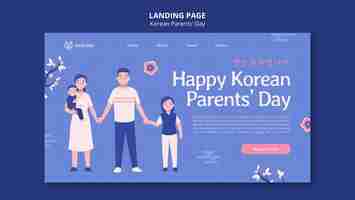 Free PSD korean parents day landing page template