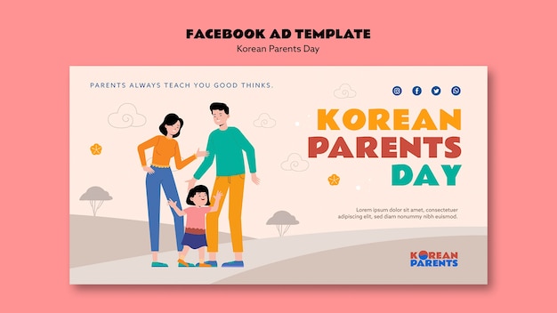 Free PSD korean parents day template design