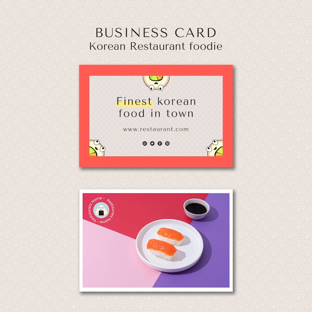 Korean restaurant business card template