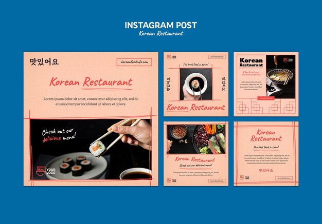 Korean restaurant instagram post set