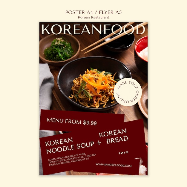 Korean restaurant poster template