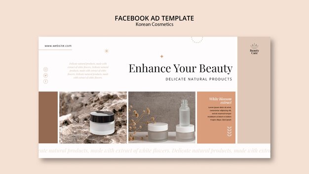 Korean skincare cosmetics social media promo template