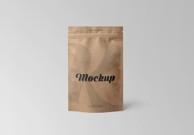 Download Premium Psd Kraft Stand Up Pouch With Zipper Mockup