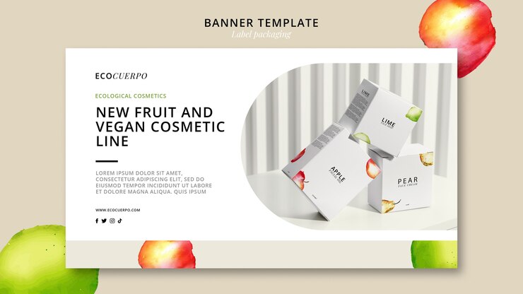 मुफ़्त PSD label packaging banner template
