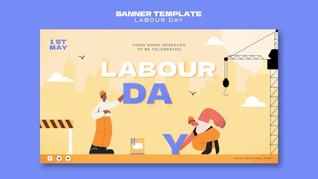 Free PSD labor day banner template design