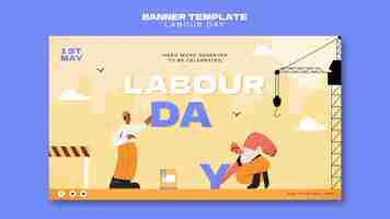 Free PSD labor day banner template design