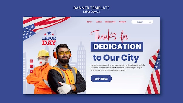 Labor Day Celebration Banner Template – Free PSD Download