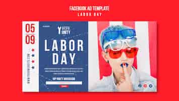 Бесплатный PSD Шаблон facebook для празднования дня труда