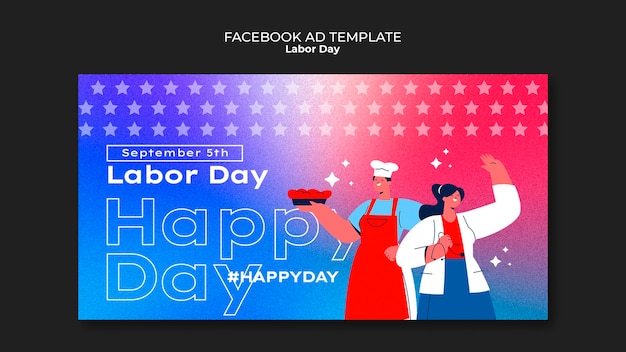 無料PSD 労働者の日のお祝いfacebookテンプレート