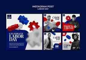 Free PSD labor day celebration instagram posts