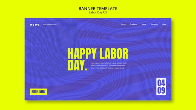 Free PSD labor day celebration landing page