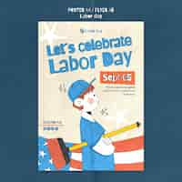 Free PSD labor day celebration poster template