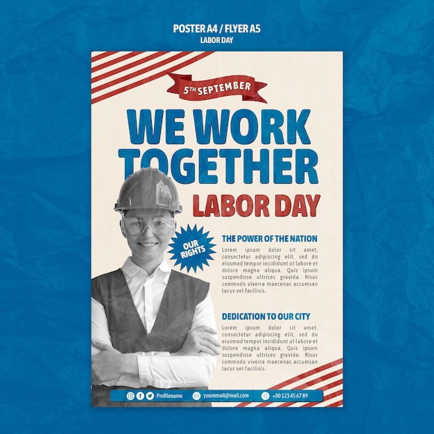 Labor day celebration poster template