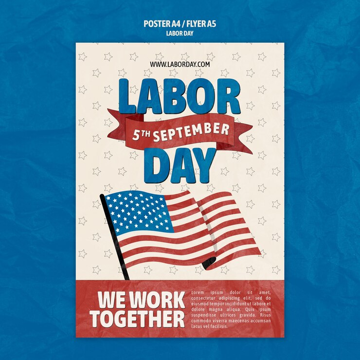Free PSD labor day celebration poster template