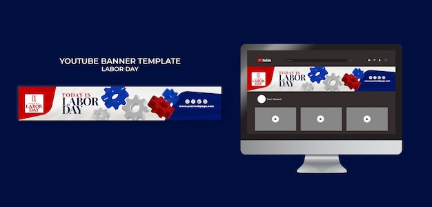 Free PSD labor day celebration youtube banner template