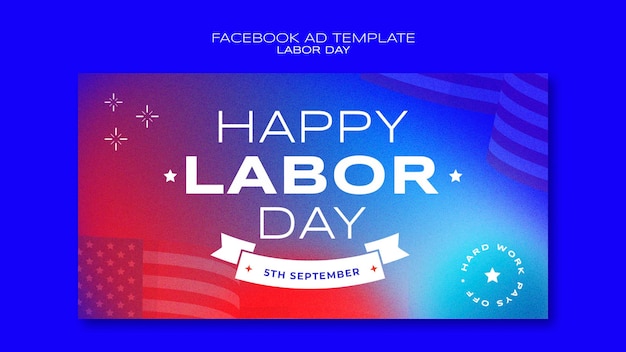 PSD gratuito design del modello di annuncio facebook per la festa del lavoro