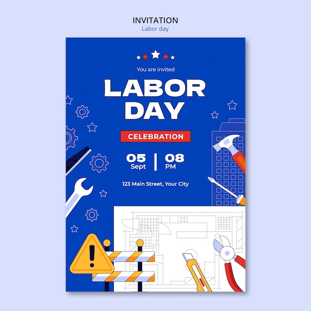 Labor day invitation template design