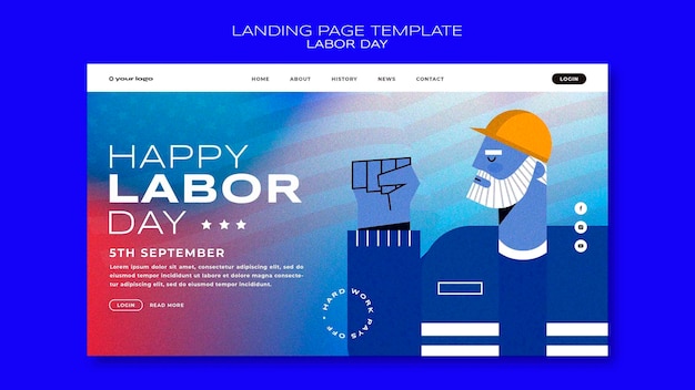 Labor day landing page template design