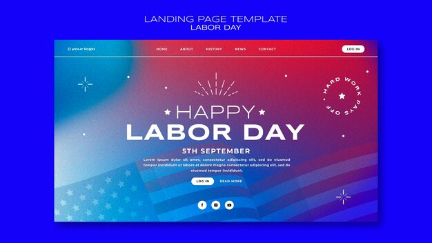 Labor day landing page template design