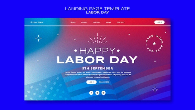 Labor day landing page template design