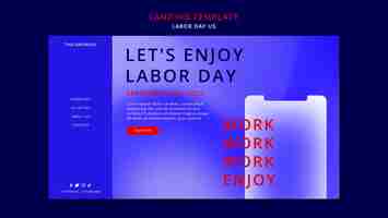 Free PSD labor day landing page template design