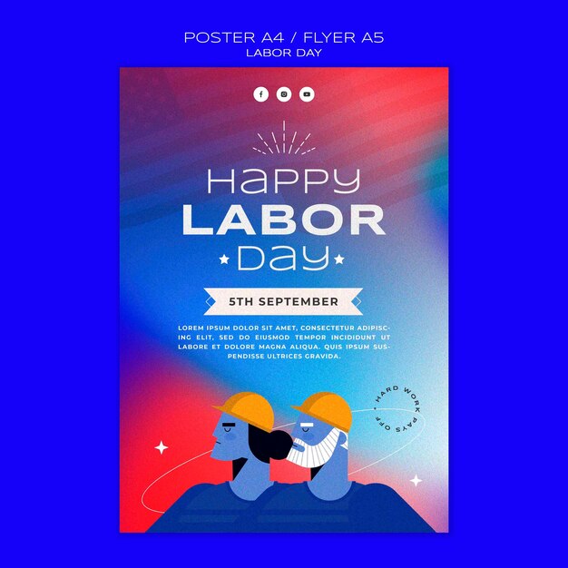 Labor day poster template design