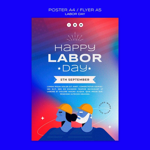 労働者の日のポスターテンプレートデザイン