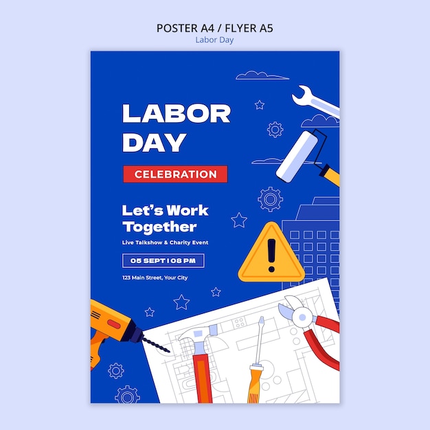 Modello di poster per la festa del lavoro